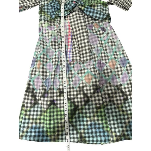 Peter Pilotto Dress Off Shoulder Gingham Abstract Art Up Richard Size 6 NEW - Picture 7 of 8